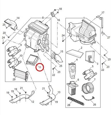Tanque de ar do núcleo do aquecedor de automóveis para EUNIQ7/G10/G20 C00074250 C00027251 da Maxus