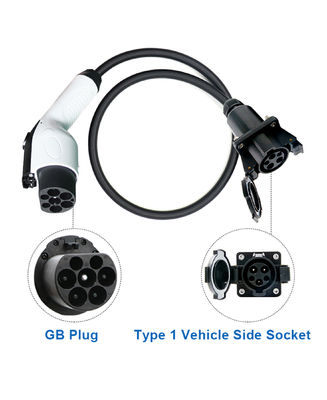 90% EV Tipo1 Tipo2 GB/T Adaptador 32A 1Fase 3 Fase Schuko para carregamento de carros elétricos