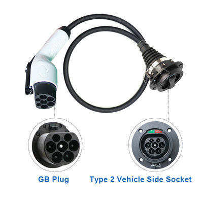 90% EV Tipo1 Tipo2 GB/T Adaptador 32A 1Fase 3 Fase Schuko para carregamento de carros elétricos