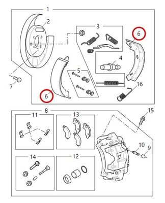 Peças de reposição para automóveis, pastilhas de travão manual para A80/RV80B/V80 OEM NO. C00013527