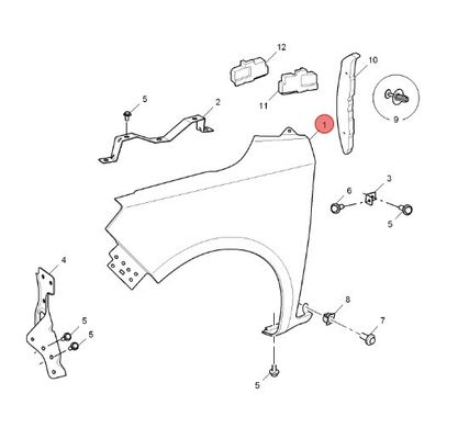 3kg Fornecer peças de reposição de automóveis Fender direito da frente do carro para MG3/MG3-14 10059578